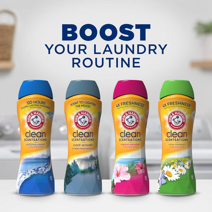 ARM & HAMMER Clean Scentsations In-Wash Scent Booster Clean Meadow – Clean-Design Laundry Essential for Uncluttered Modern Home, 24 Oz