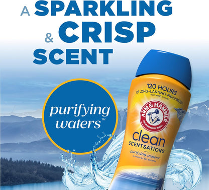 ARM & HAMMER Clean Scentsations In-Wash Scent Booster Purifying Waters – Hotel-Inspired Freshness for Styled Bedrooms