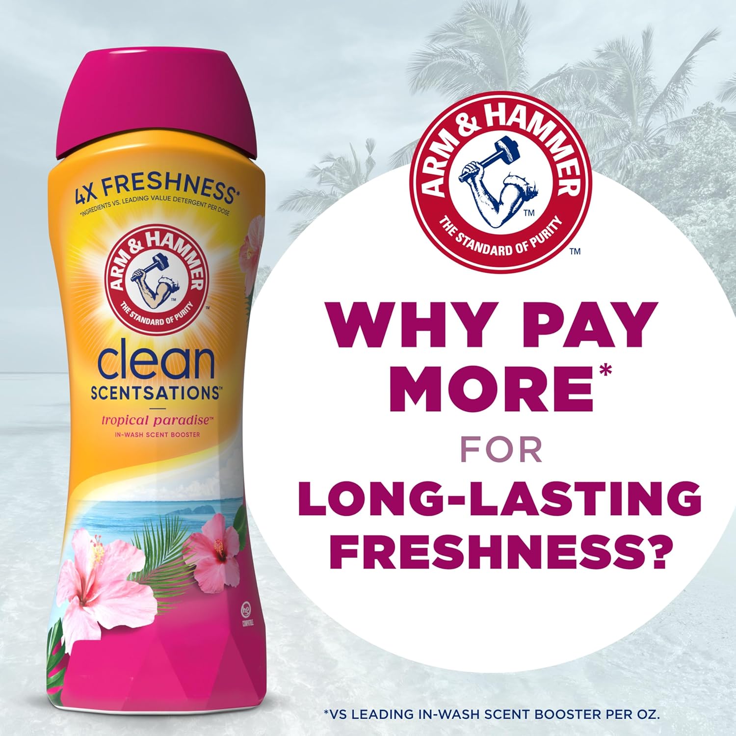 ARM & HAMMER Clean Scentsations Tropical Paradise Scent Booster – Meditation Space Sheets and Towels, Long-Lasting Fragrance Laundry Crystals