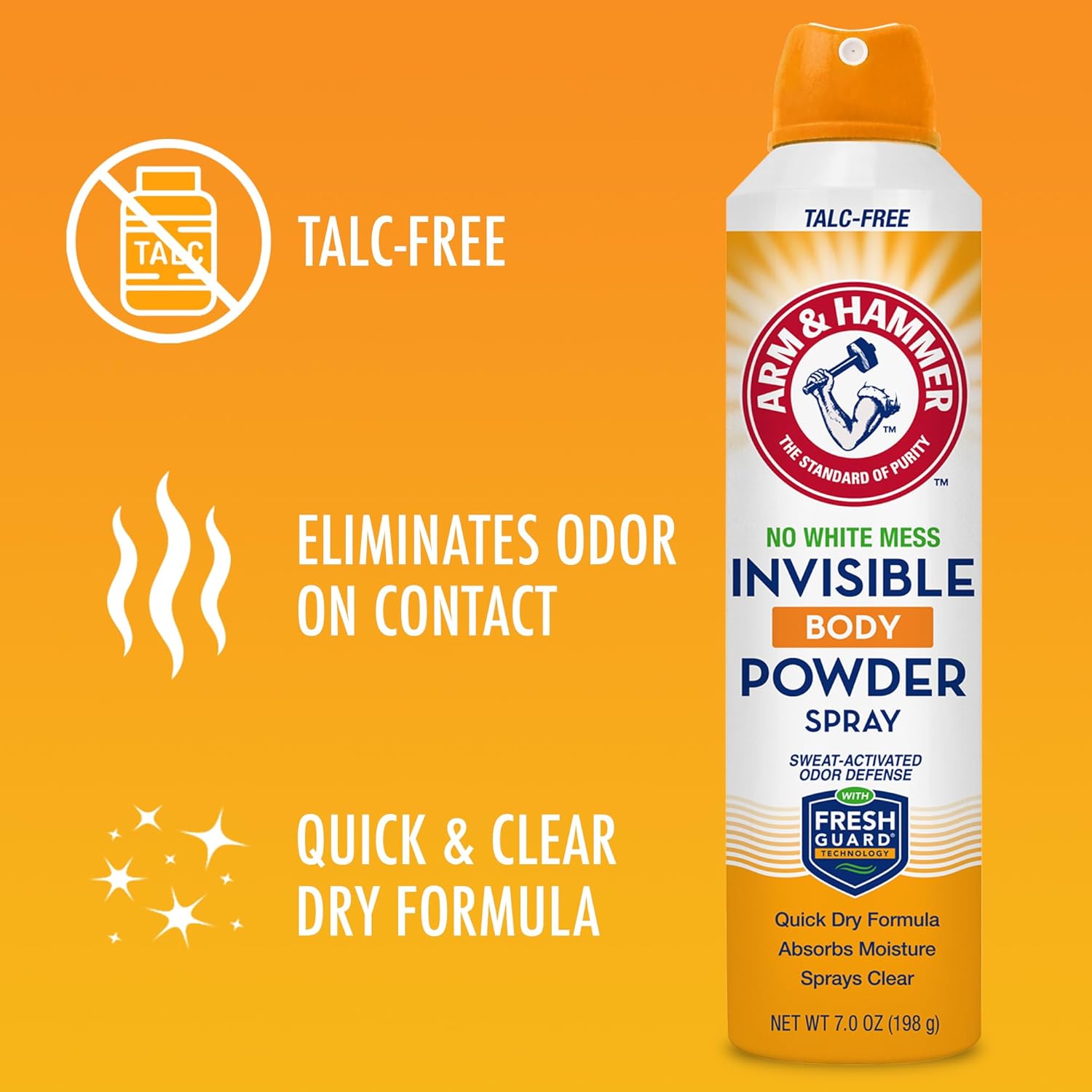 Arm & Hammer Clear Body Powder Spray for Active Adults, Daily Self-Care Underarm Odor Control