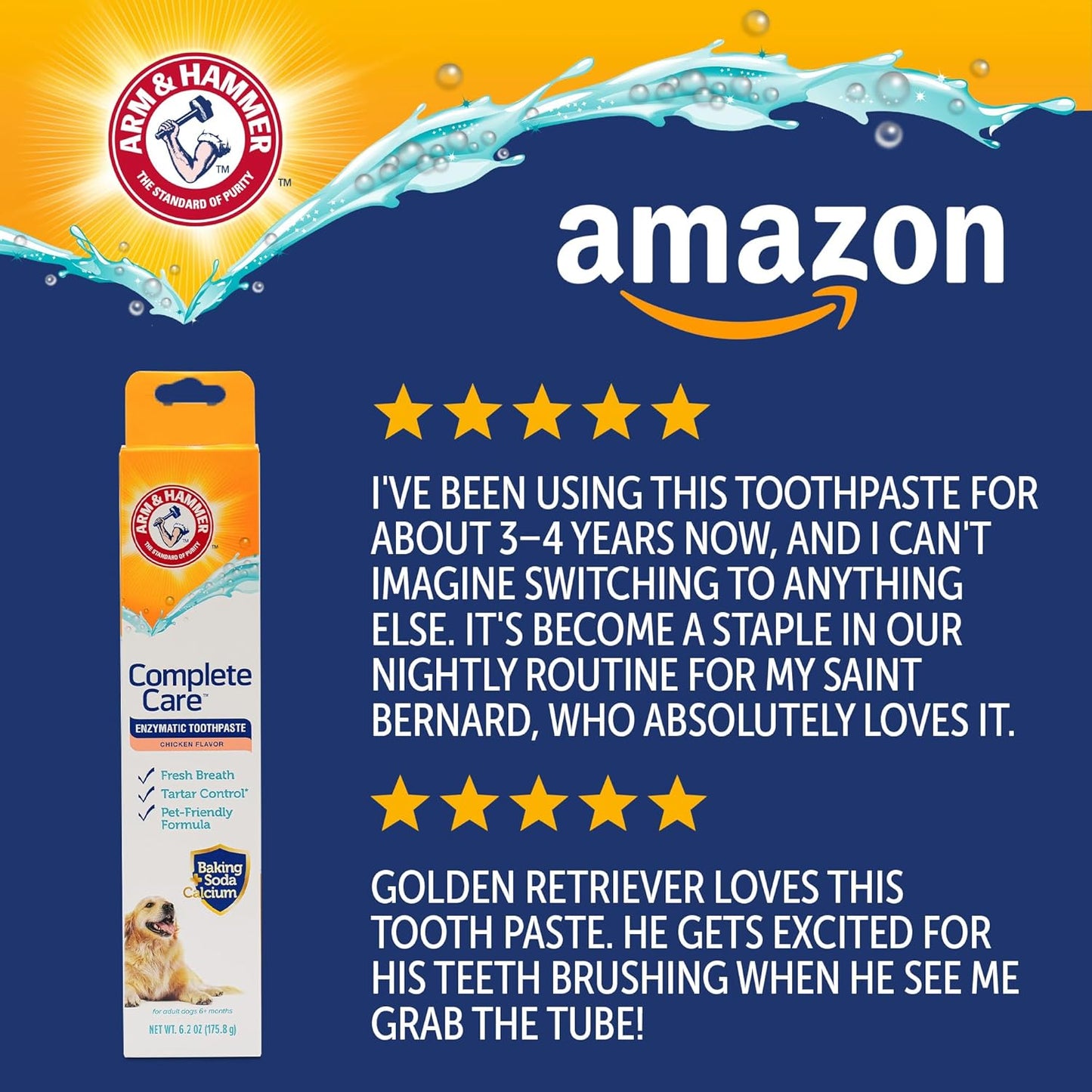Arm & Hammer Complete Care Enzymatic Dog Toothpaste – Thoughtful Gift for New Puppy Parents, 6.2 Oz