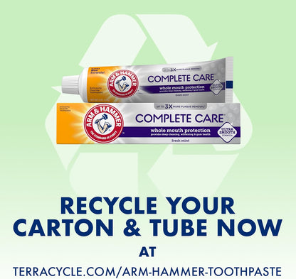 ARM & Hammer Complete Care Toothpaste with Baking Soda – Travel-Ready Fresh Mint Toothpaste for Camping and Vacation Use