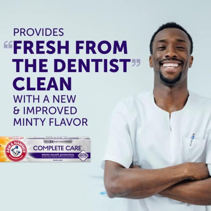 ARM & Hammer Complete Care Toothpaste with Baking Soda – Travel-Ready Fresh Mint Toothpaste for Camping and Vacation Use