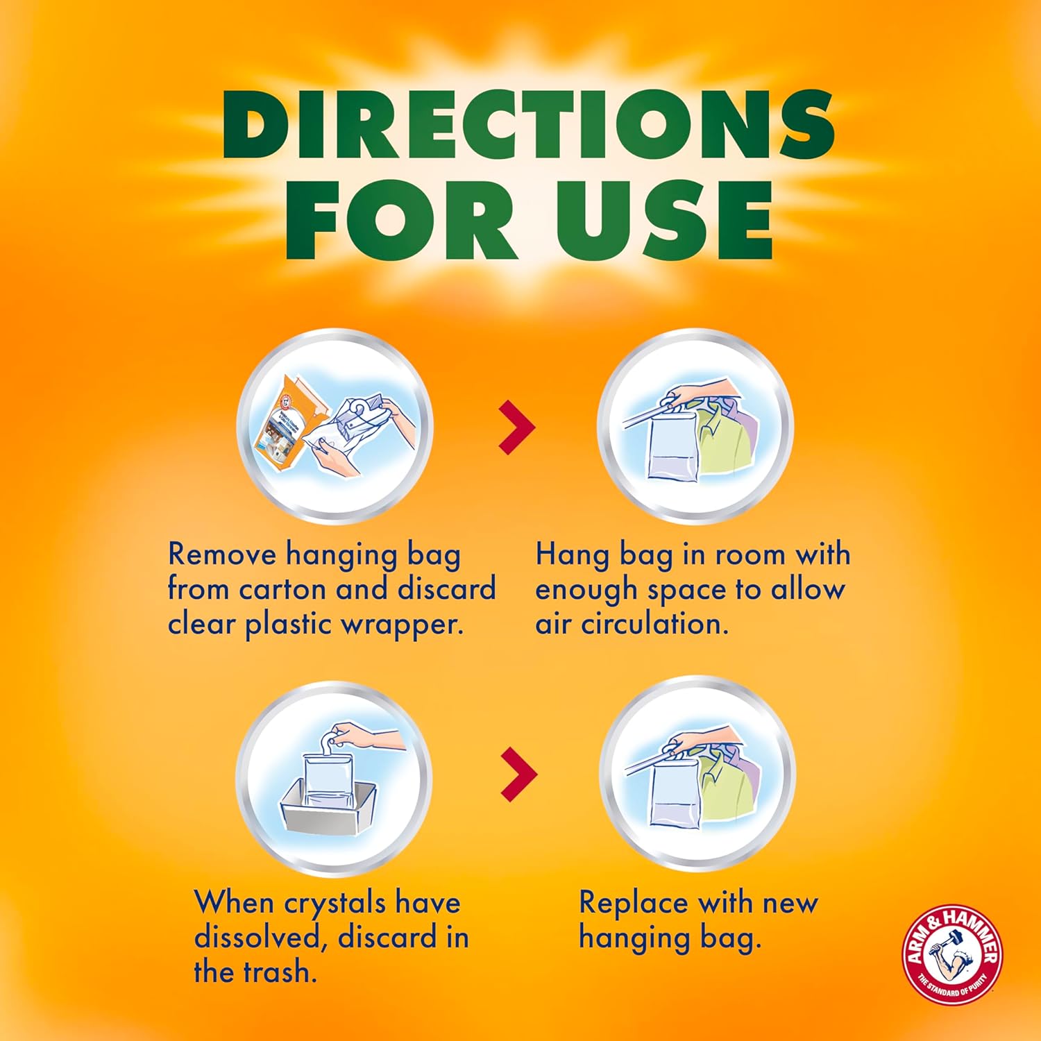 Arm & Hammer Essentials Hanging Moisture Absorber – Thoughtful Housewarming Gift for New Homeowners and Renters, 3 Pack