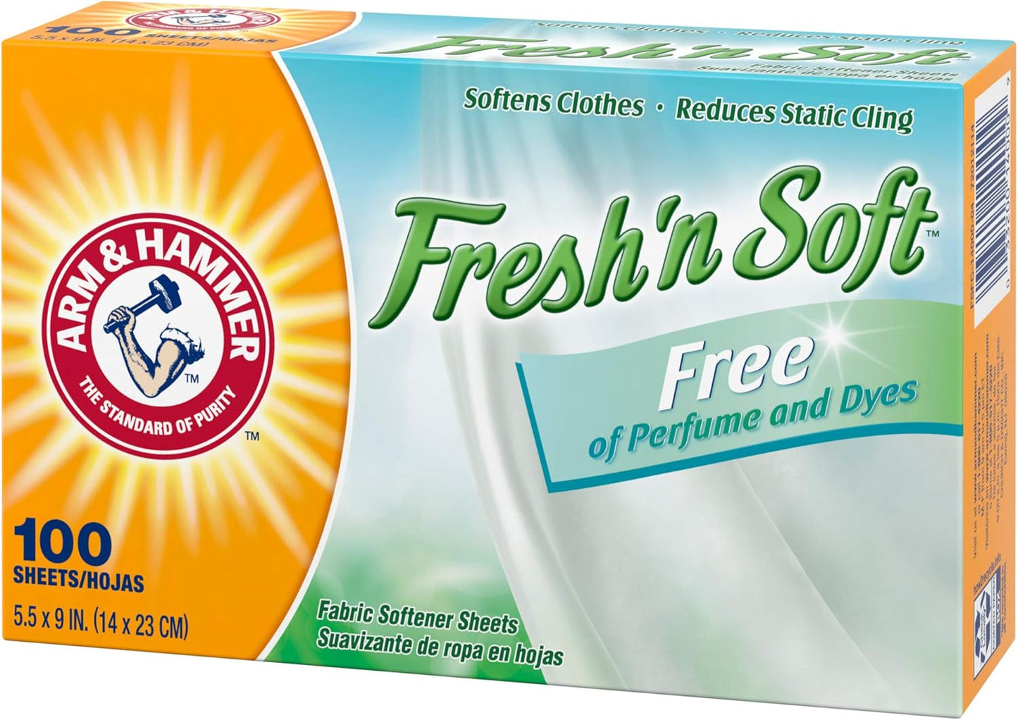Arm & Hammer Fabric Softener Sheets – Simple Unscented Dryer Sheets for a Clean Laundry Room, 100 ct