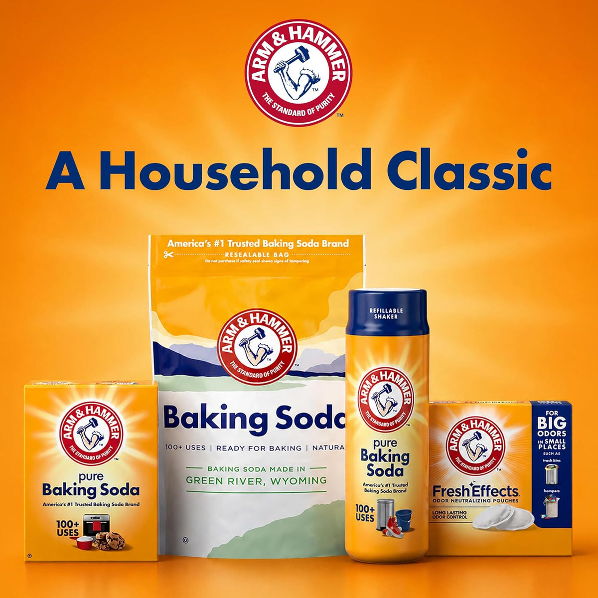 ARM & HAMMER Fresh Effects Pouches – Compact Odor Absorber for Golf Bags and Lockers