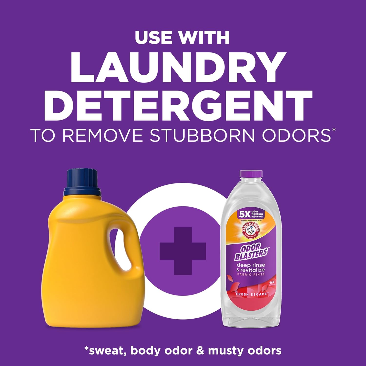 ARM & HAMMER Odor Blasters Deep Rinse – Versatile Laundry Additive for Camping Gear and Hiking Clothes, 50 fl oz