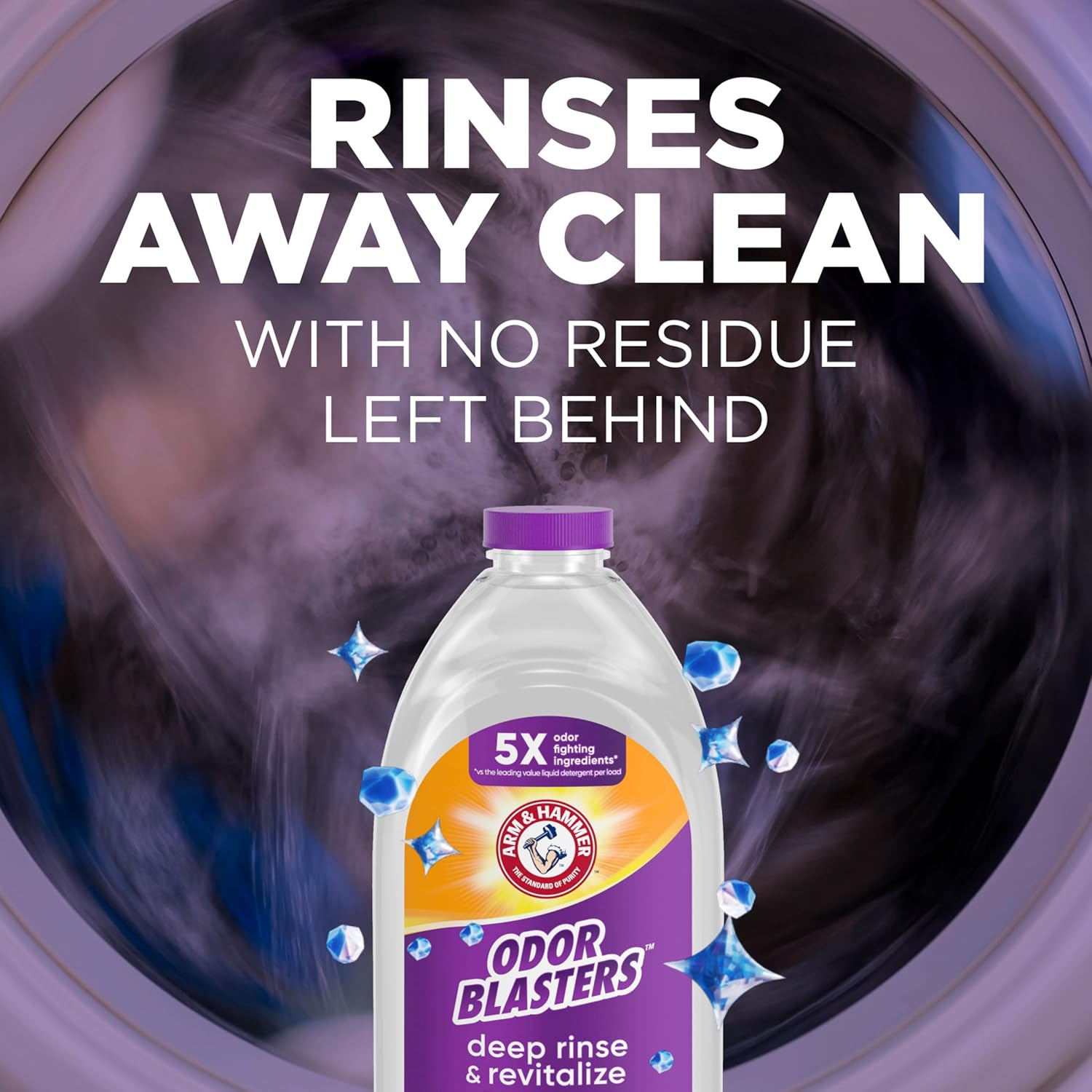 ARM & HAMMER Odor Blasters Fabric Rinse – Family-Safe Laundry Additive for Kids' Clothes, Uniforms and Sports Jerseys