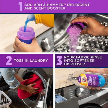 ARM & HAMMER Odor Blasters Fabric Rinse – Family-Safe Laundry Additive for Kids' Clothes, Uniforms and Sports Jerseys