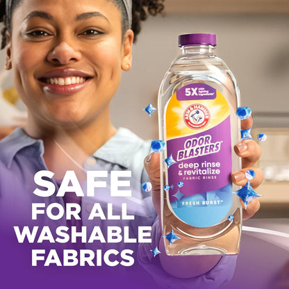 ARM & HAMMER Odor Blasters Fabric Rinse – Family-Safe Laundry Additive for Kids' Clothes, Uniforms and Sports Jerseys