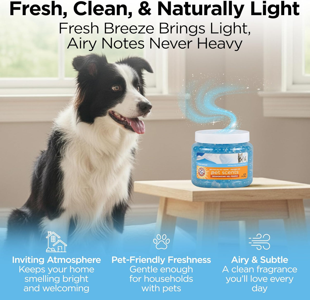 Arm & Hammer Pet Scents Deodorizing Gel Beads – Clean, Cord-Free Odor Control for Uncluttered Pet Spaces