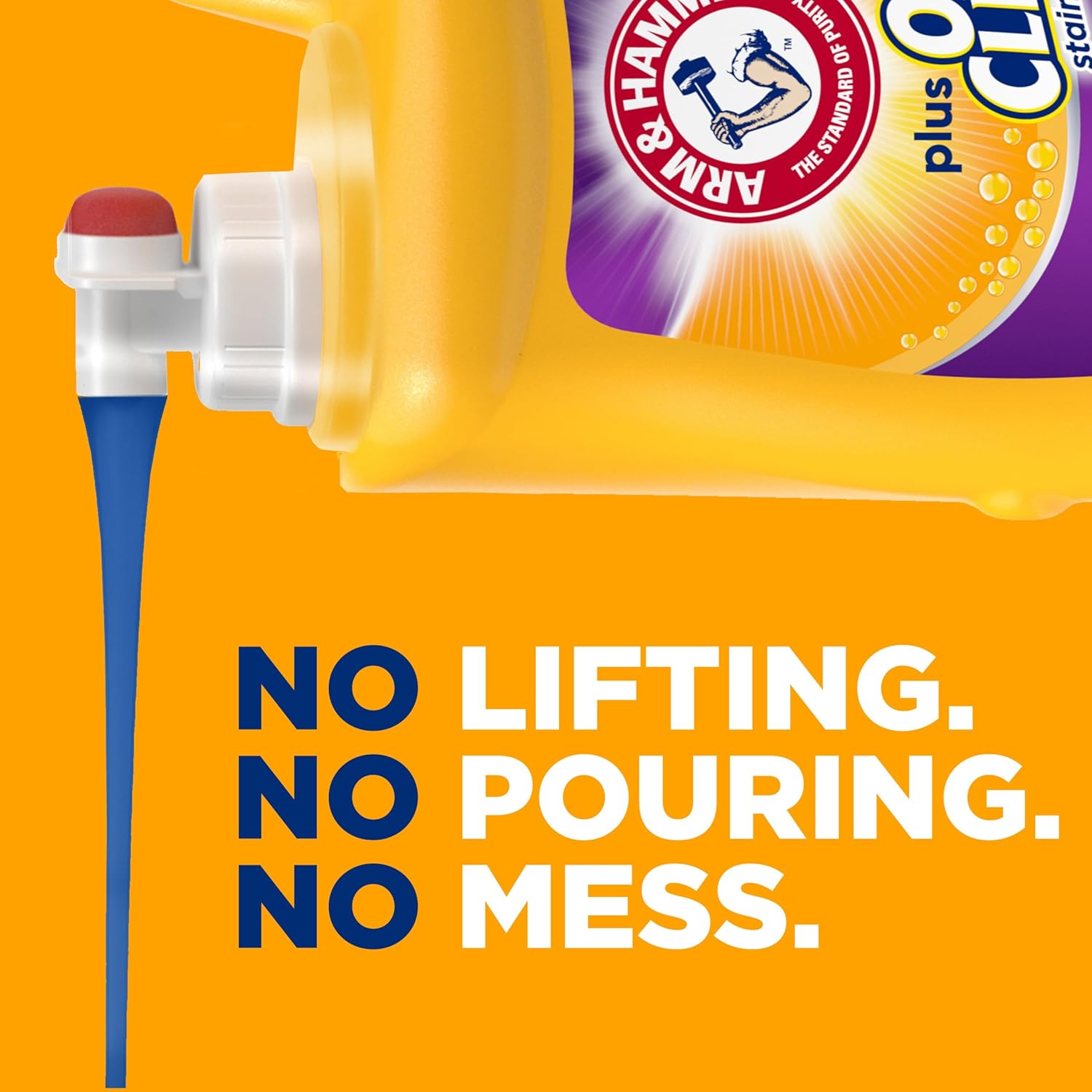 ARM & HAMMER Plus OxiClean Odor Blasters Laundry Detergent for Efficient Home Office Laundry Routine, 128 Loads HE Liquid for Focus Friendly Freshness