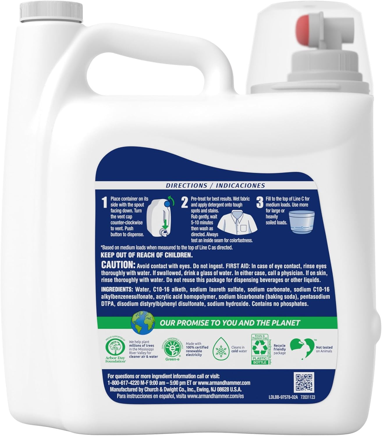 ARM & HAMMER Sensitive Skin Free & Clear Laundry Detergent – Bulk 140 Load Concentrated Formula for Efficient Large Family Laundry