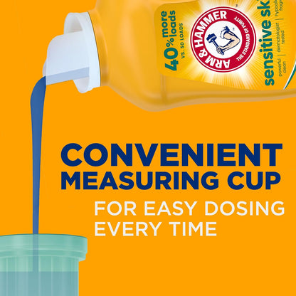 ARM & HAMMER Sensitive Skin Laundry Detergent – Clinically Tested Wash for Allergy and Dermatitis Care, 105 fl oz