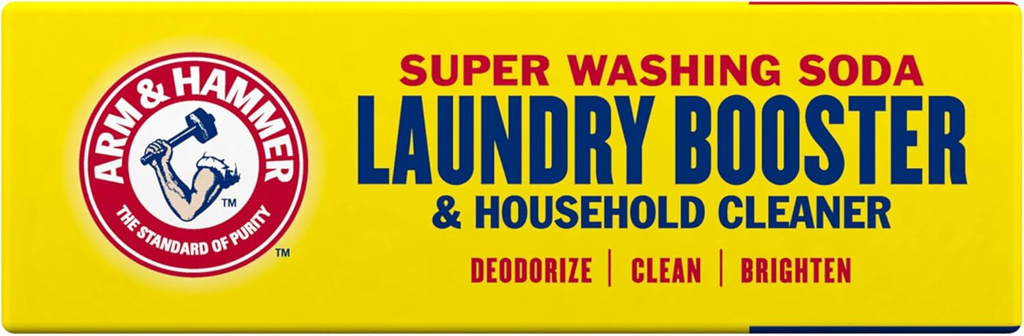 ARM & HAMMER Super Washing Soda Household Cleaner and Laundry Booster, 55 oz Box – Heavy-Duty Outdoor Furniture and Patio Cleaner