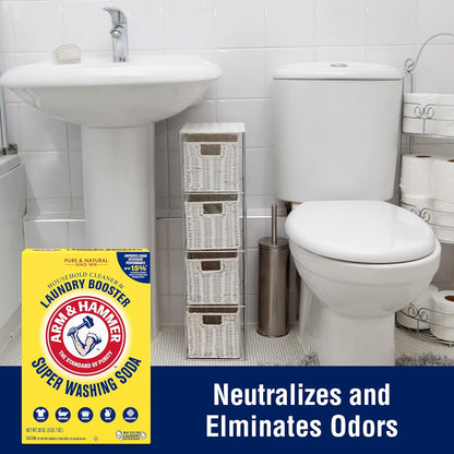 ARM & HAMMER Super Washing Soda Household Cleaner and Laundry Booster, 55 oz Box – Heavy-Duty Outdoor Furniture and Patio Cleaner