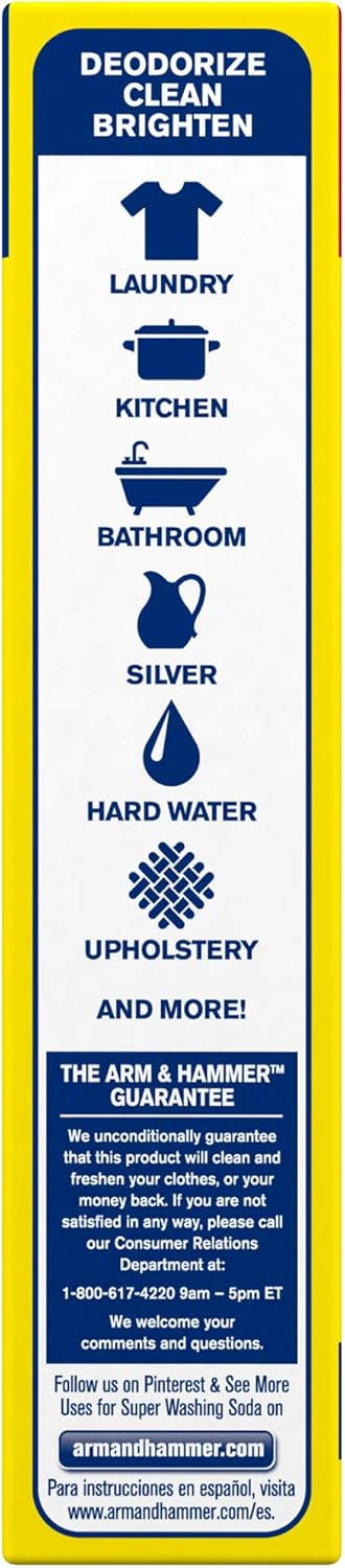 ARM & HAMMER Super Washing Soda Household Cleaner and Laundry Booster, 55 oz Box – Heavy-Duty Outdoor Furniture and Patio Cleaner