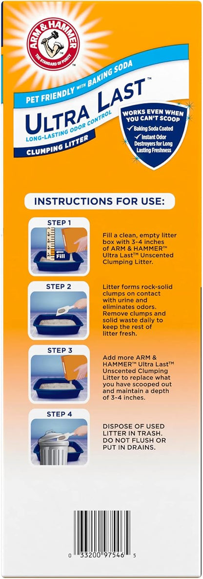 ARM & Hammer Unscented Multi-Cat Litter – Allergy Friendly Odor Neutralizing Clay for a Cleaner Wellness Routine