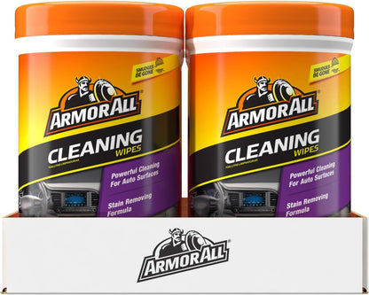 Armor All Car Cleaning Wipes for Rideshare Drivers, 90 Count Canister, Fast Back-Seat and Center Console Reset Between Riders