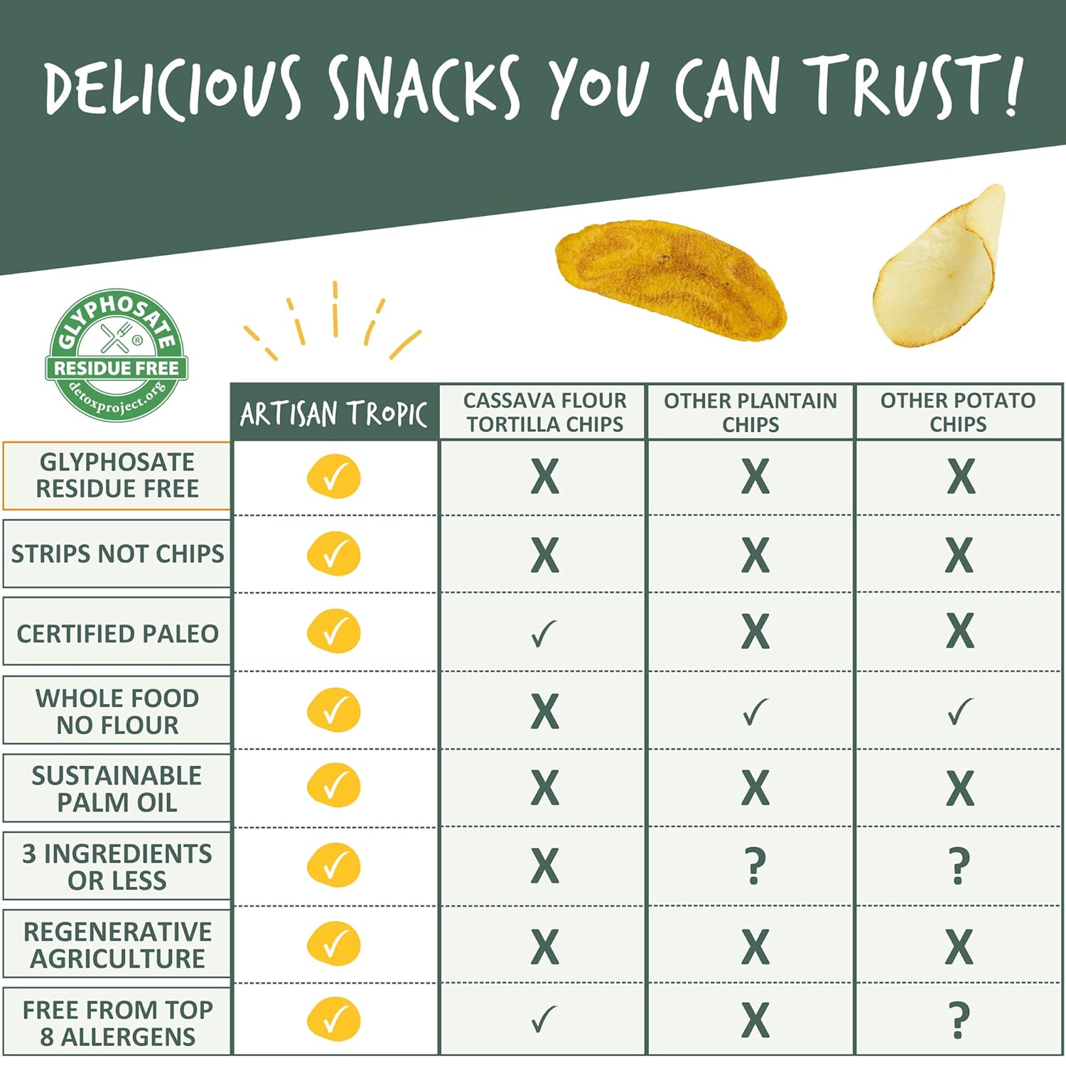 ARTISAN TROPIC Plantain Strips Sea Salt - Portion-Controlled Desk Snack for Focused Workdays