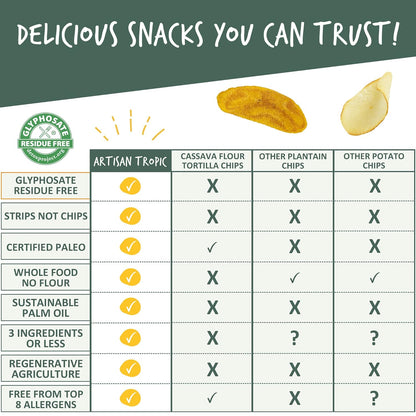 ARTISAN TROPIC Plantain Strips Sea Salt - Portion-Controlled Desk Snack for Focused Workdays