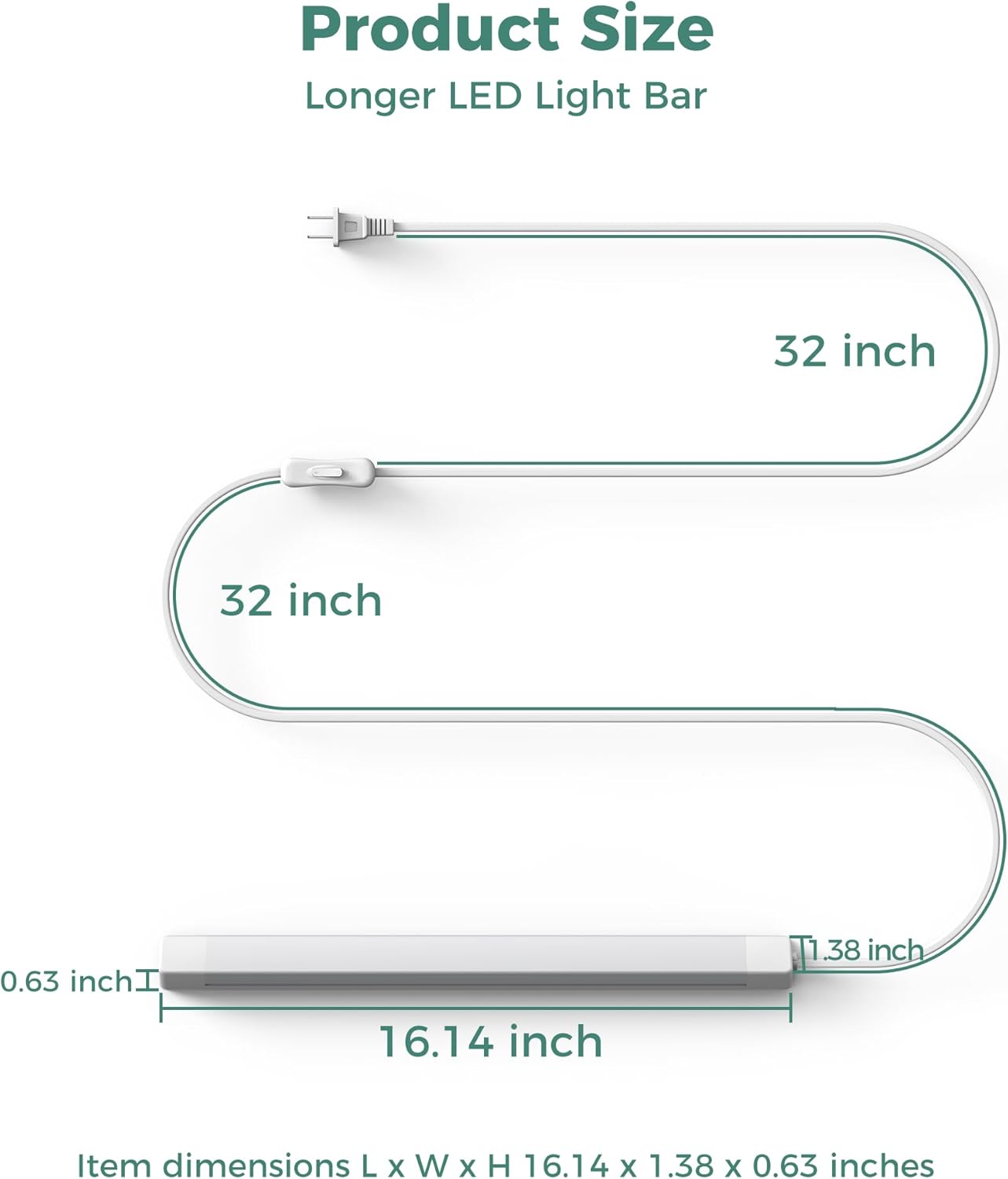 ASOKO 16 Inch Under Cabinet Light Bar – Practical Housewarming Gift for New Homeowners and Apartment Renters
