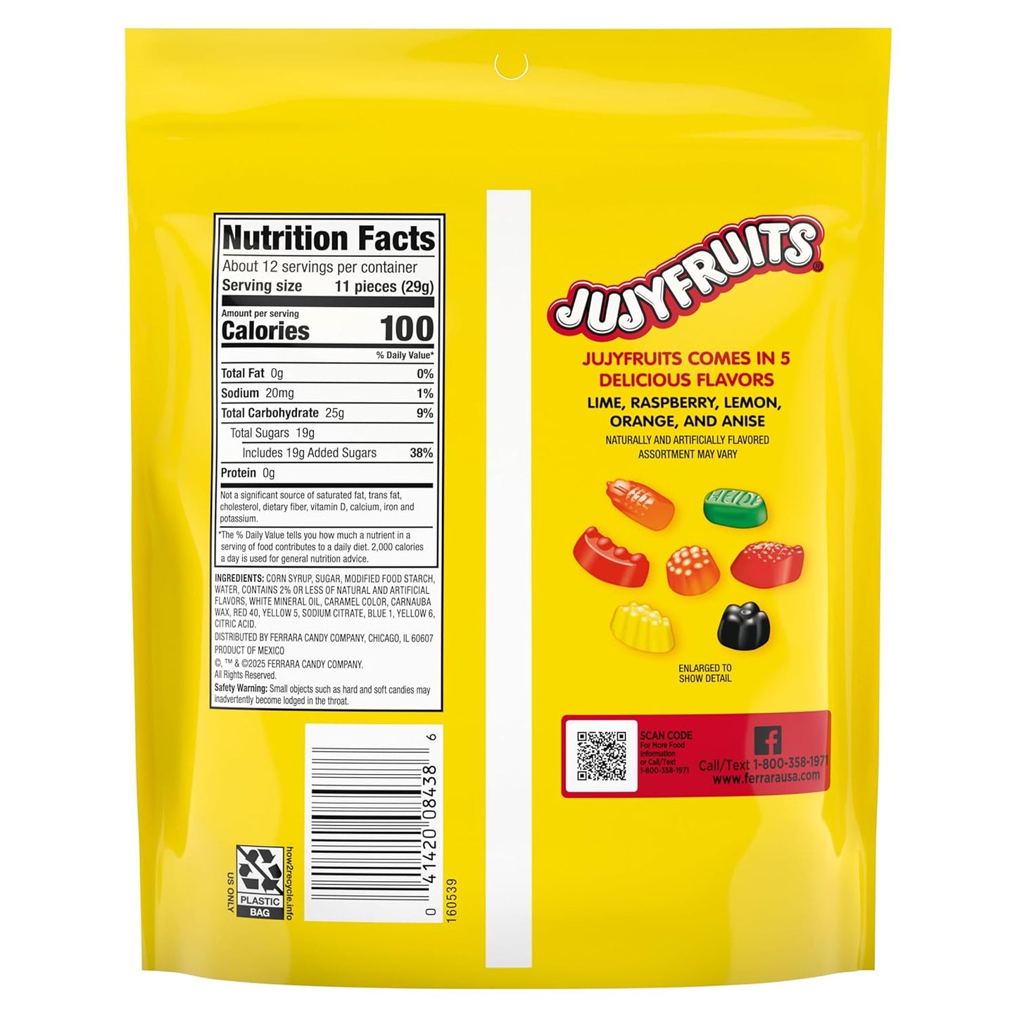 assorted five flavors: raspberry, licorice, lime, orange, and lemon