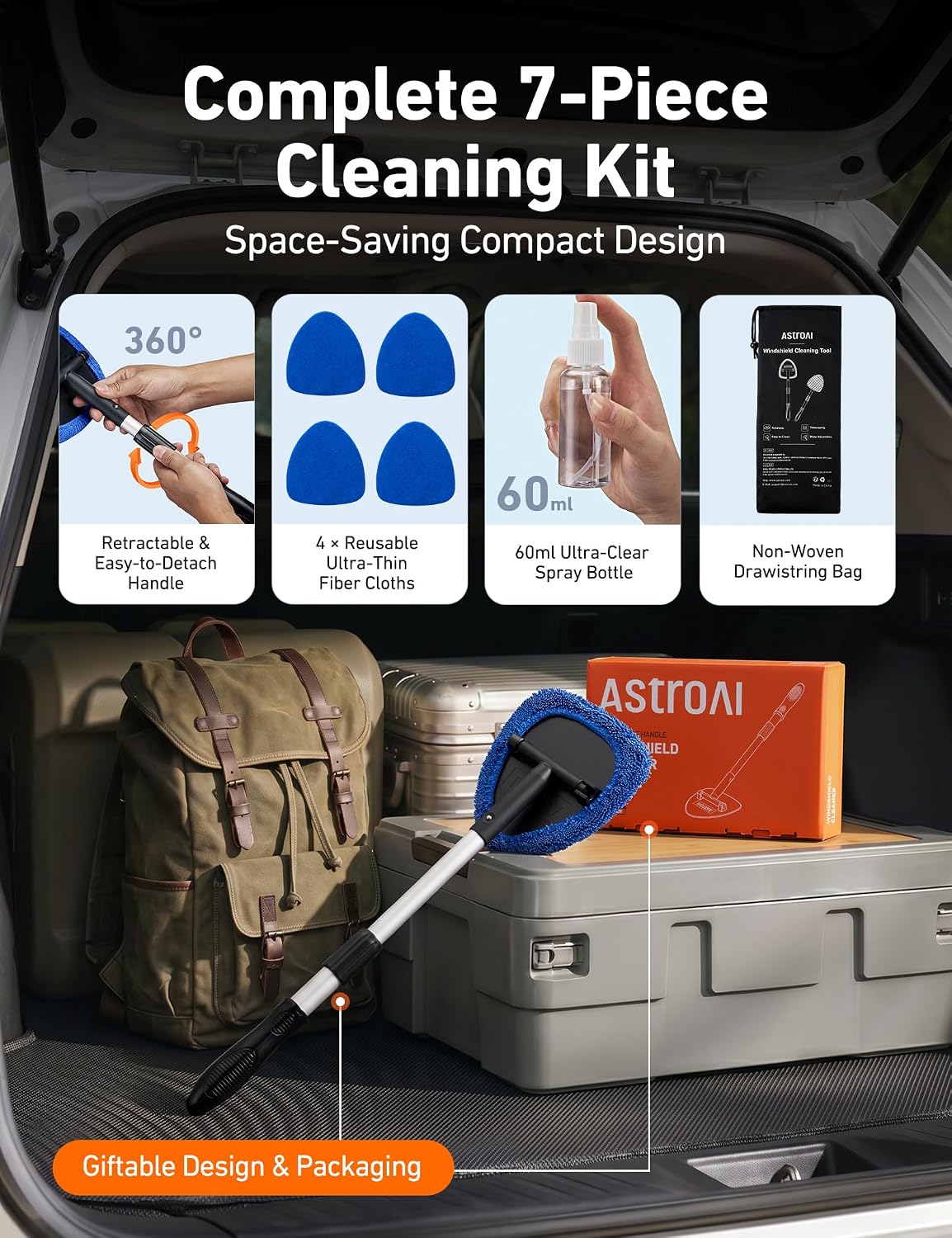 AstroAI Rotating Windshield Cleaner – No-Frills Glass Tool for Intentional Drivers Who Value Simplicity