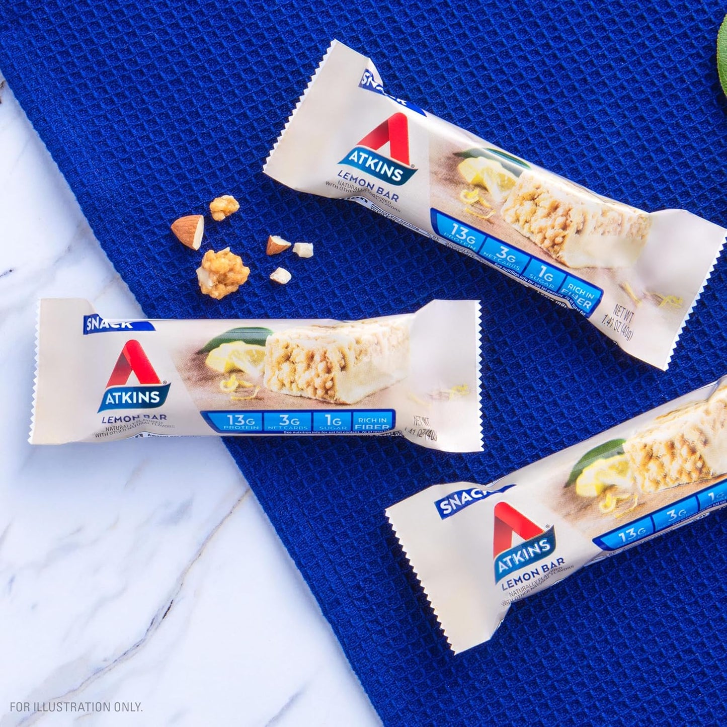 Atkins Caramel Chocolate Nut Roll Bar – Mindful Snacking Bar for Wellness Routines, 3g Net Carbs