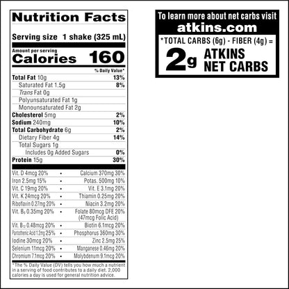 Atkins Creamy Chocolate Coconut Protein Shake – Guilt-Free Indulgence for Your Wellness Routine, 15g Protein