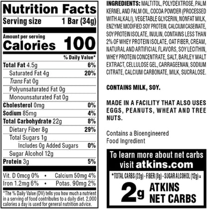 Atkins Endulge Chocolate Caramel Mousse Bar – Mindful Low-Carb Treat for Self-Care Nights, 1g Sugar, 5 Count