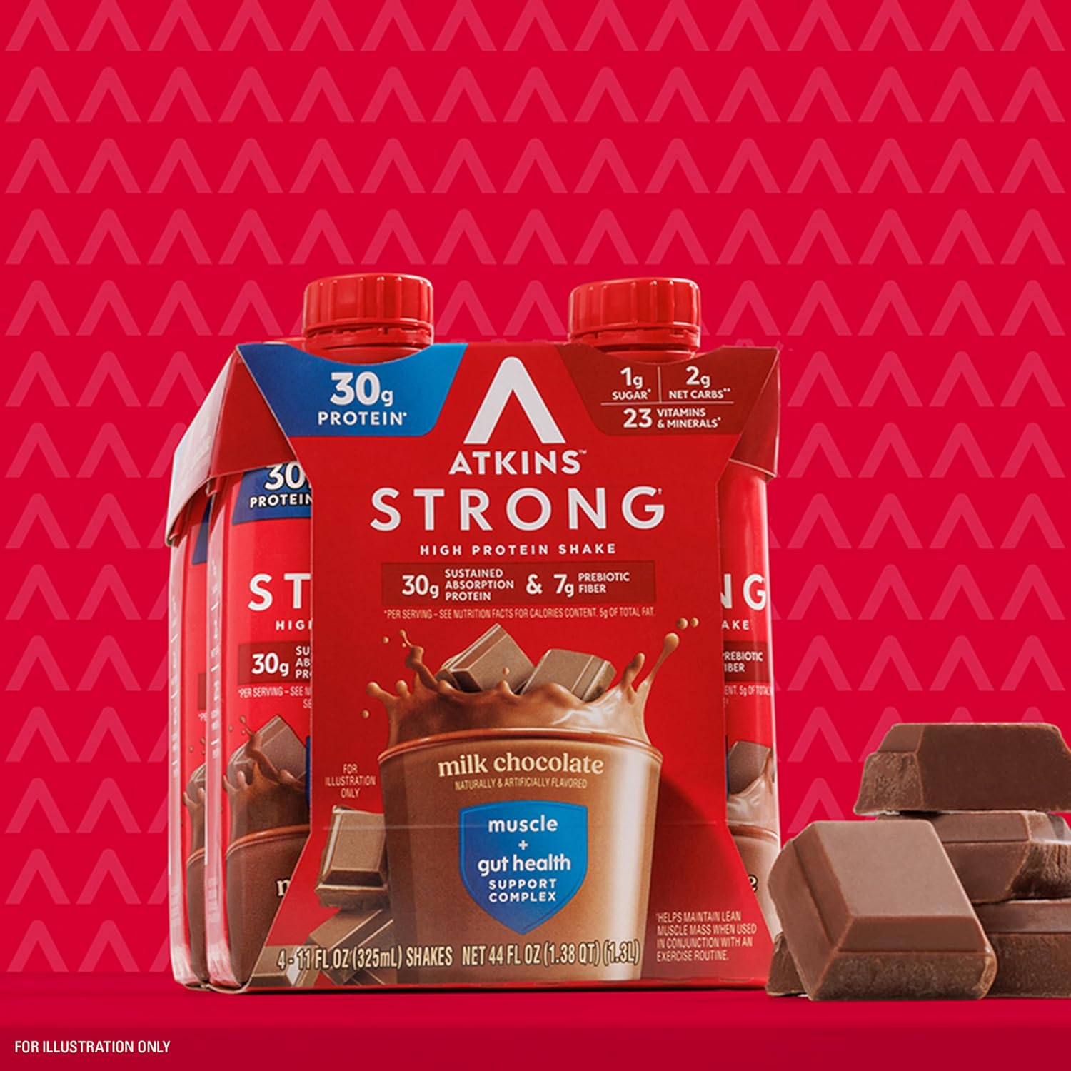 Atkins Strong High Protein Shake – Mindful Nutrition for Low-Carb Living, 1g Sugar Ready-to-Drink
