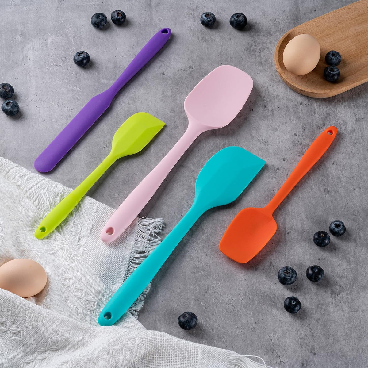 Aurora 5-Piece Silicone Cooking Set – Safe and Easy-Grip Baking Tools for Family Baking Projects