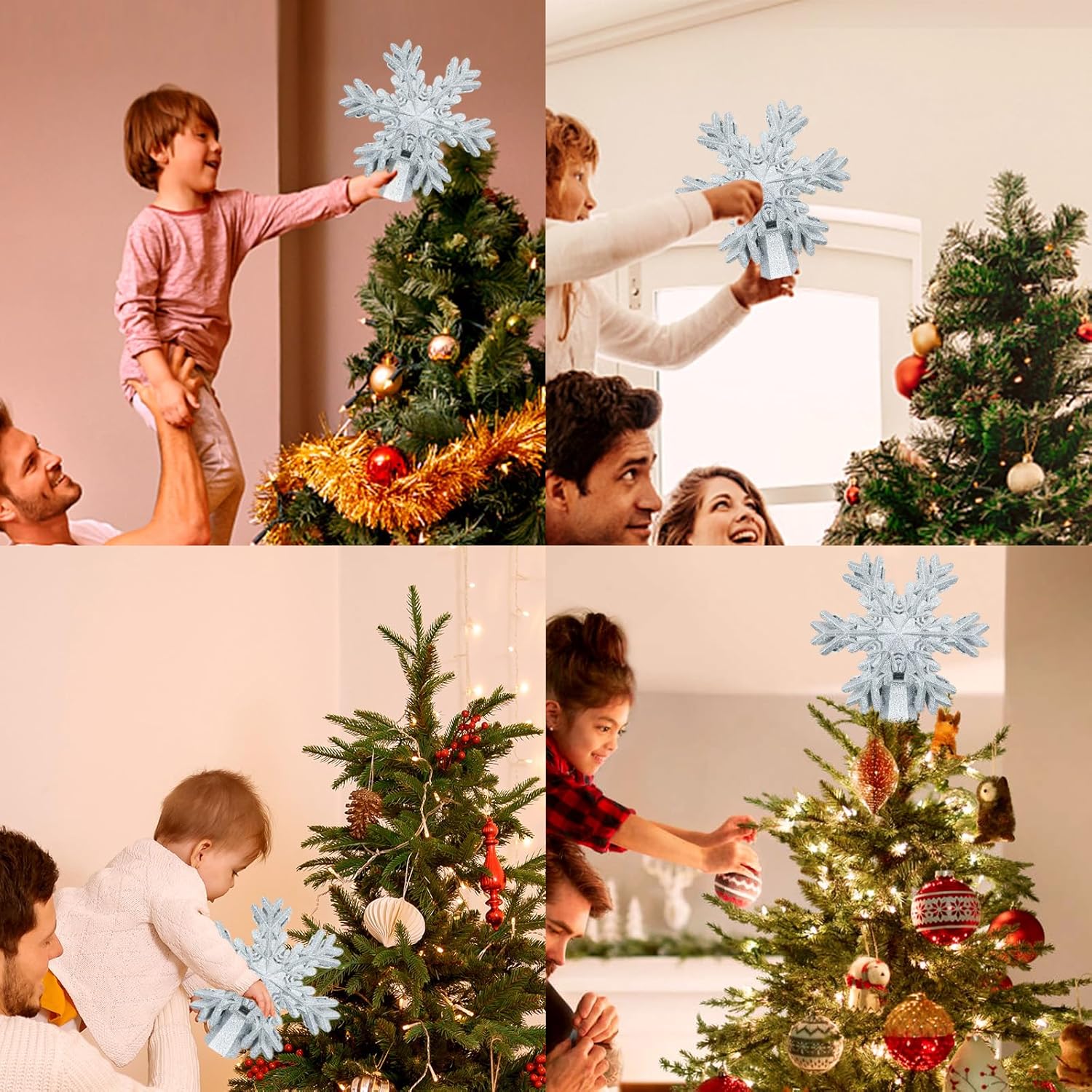 Aurora Glow Snowflake Projector Topper – Stunning Christmas Gift for Mom, Hostess & Holiday Enthusiasts