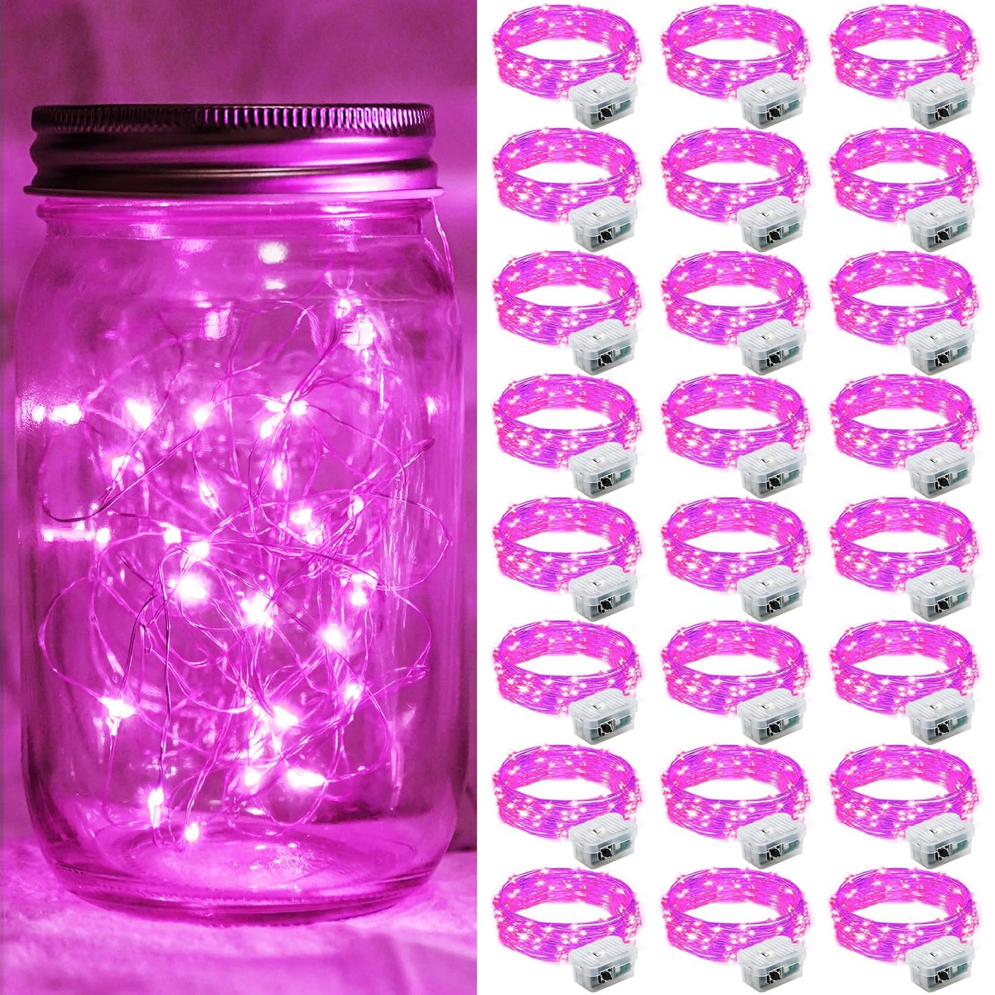 Aurora Glow Waterproof Fairy Lights 7ft Battery Operated for Patio Table Centerpiece and Outdoor Dining Setup
