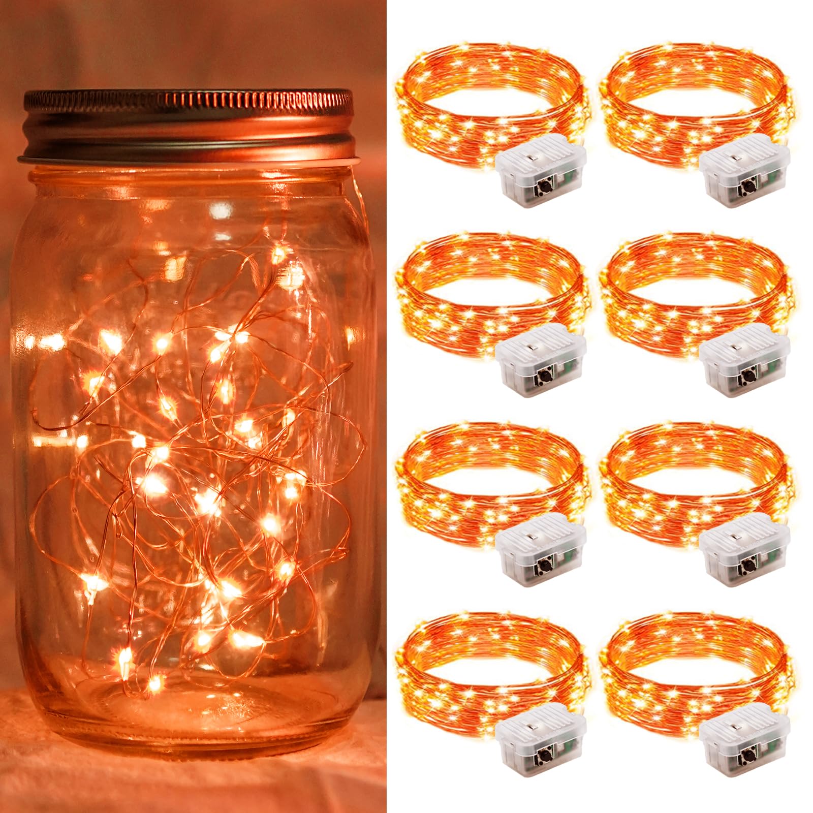 Aurora Glow Waterproof Fairy Lights 7ft Battery Operated for Patio Table Centerpiece and Outdoor Dining Setup