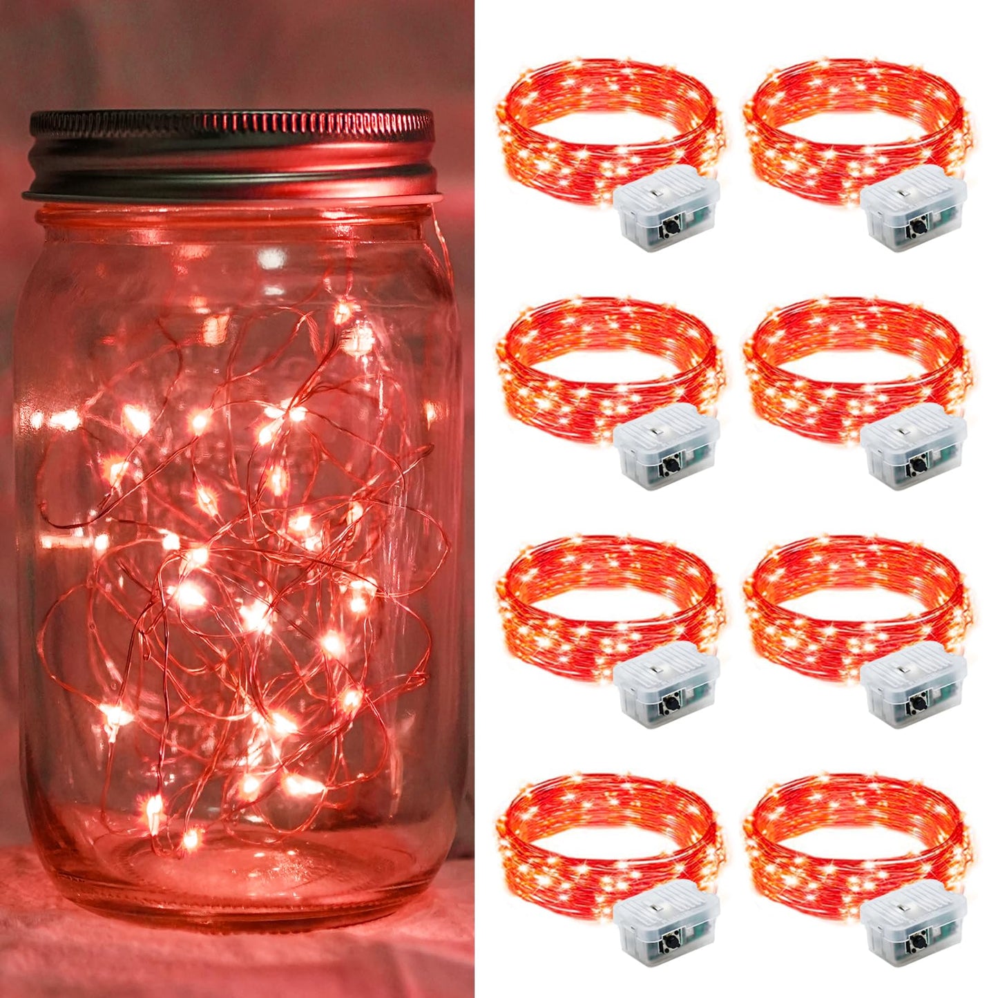 Aurora Glow Waterproof Fairy Lights 7ft Battery Operated for Patio Table Centerpiece and Outdoor Dining Setup