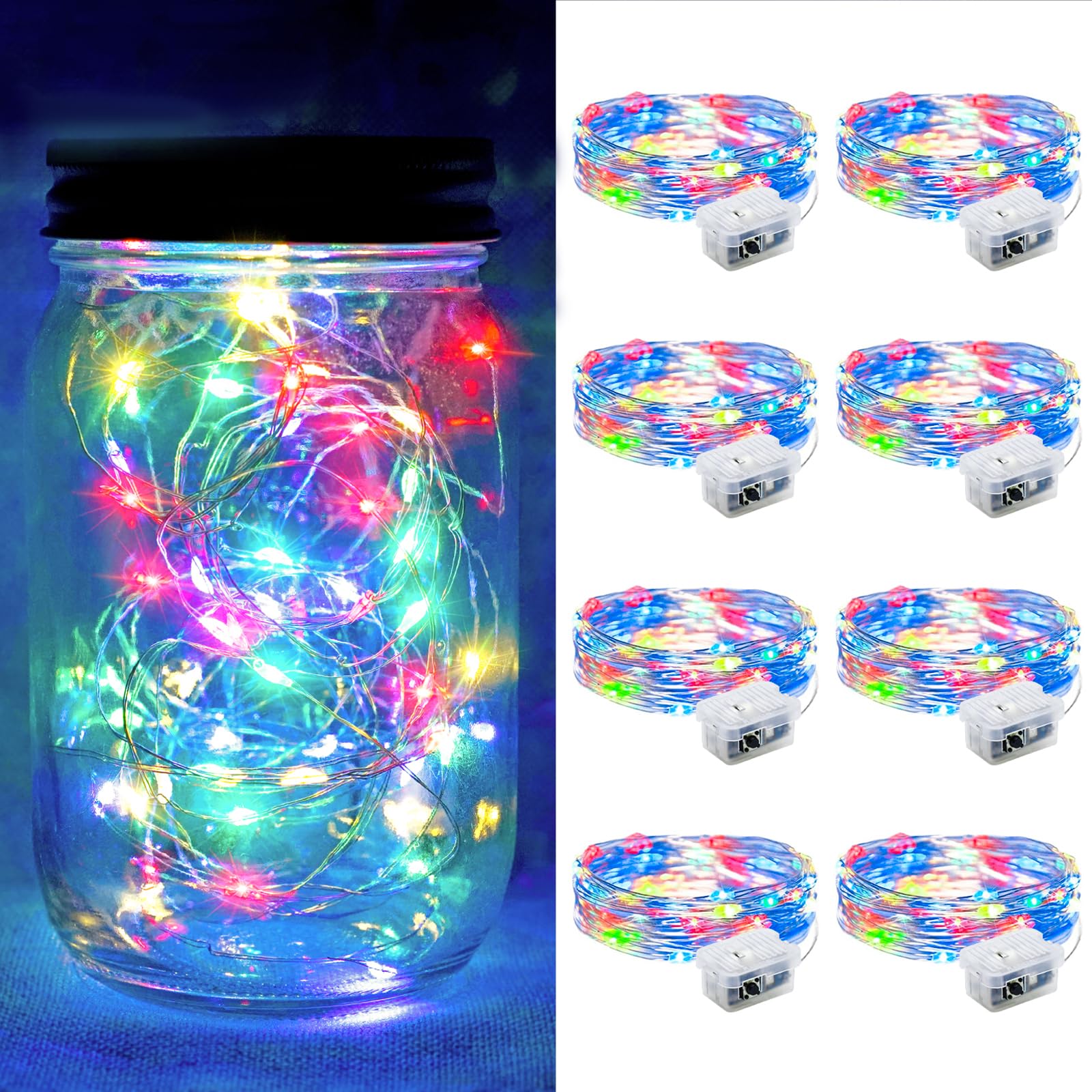 Aurora Glow Waterproof Fairy Lights 7ft Battery Operated for Patio Table Centerpiece and Outdoor Dining Setup