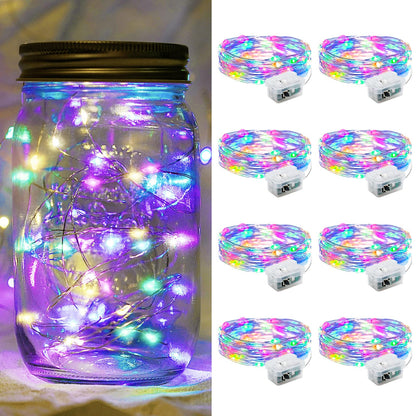 Aurora Glow Waterproof Fairy Lights 7ft Battery Operated for Patio Table Centerpiece and Outdoor Dining Setup