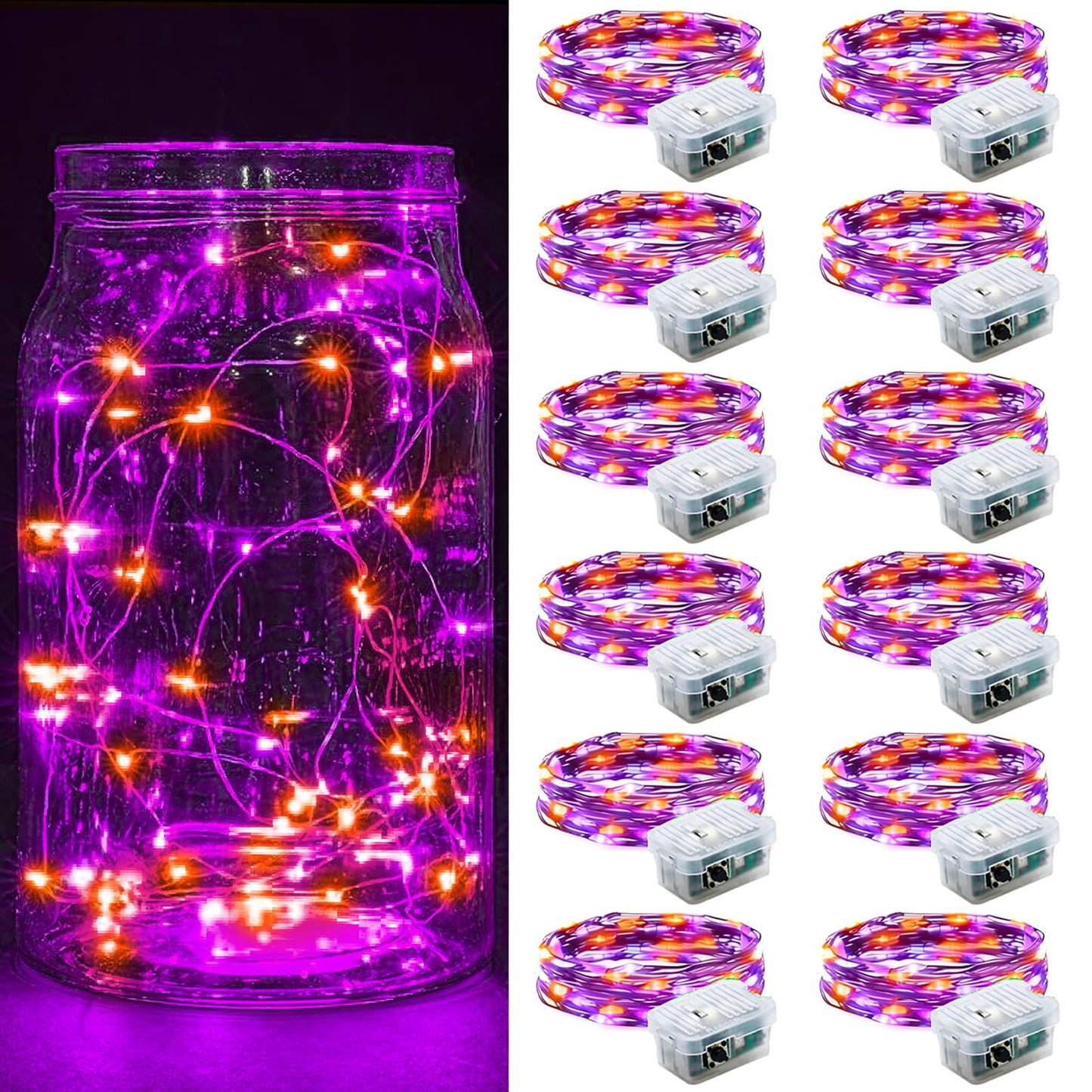 Aurora Glow Waterproof Fairy Lights 7ft Battery Operated for Patio Table Centerpiece and Outdoor Dining Setup