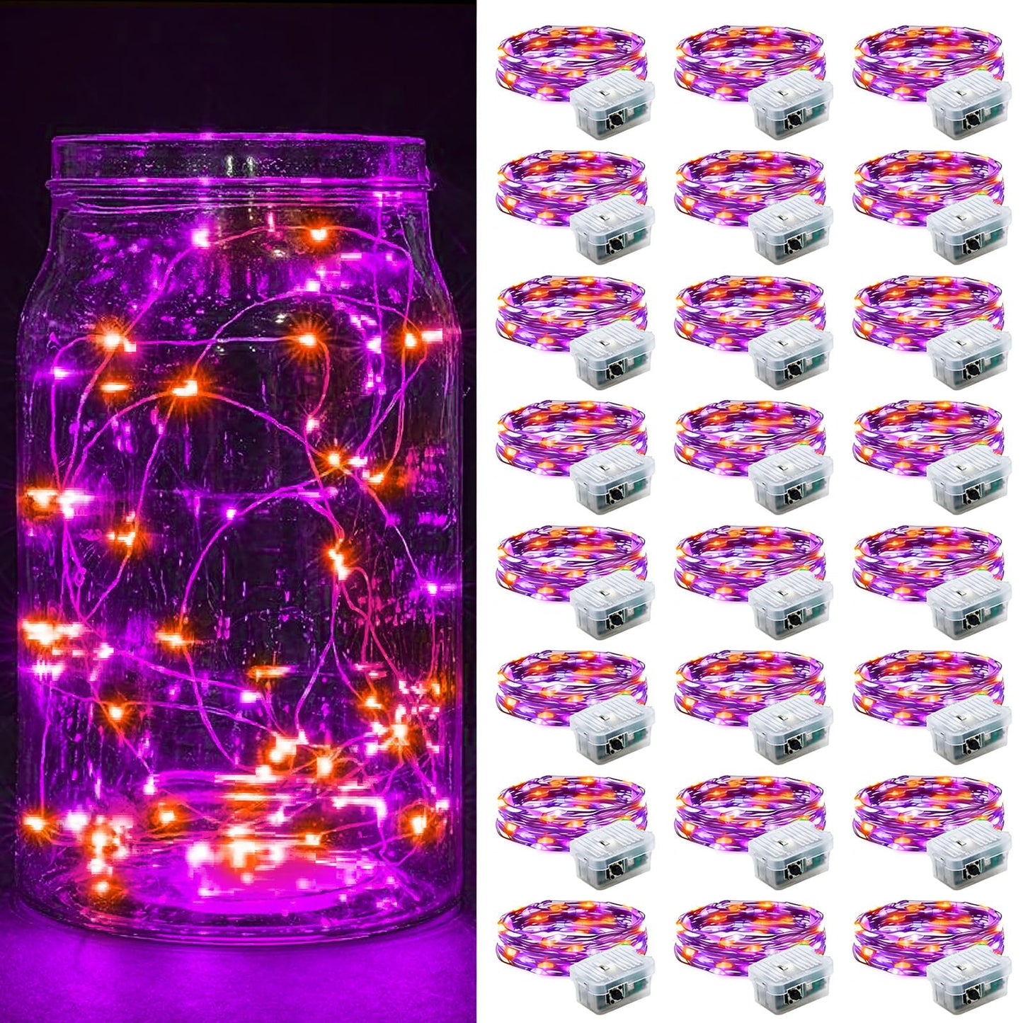 Aurora Glow Waterproof Fairy Lights 7ft Battery Operated for Patio Table Centerpiece and Outdoor Dining Setup