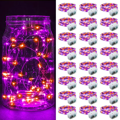 Aurora Glow Waterproof Fairy Lights 7ft Battery Operated for Patio Table Centerpiece and Outdoor Dining Setup