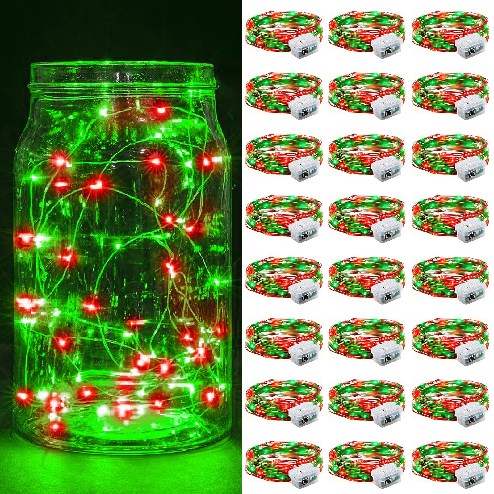 Aurora Glow Waterproof Fairy Lights 7ft Battery Operated for Patio Table Centerpiece and Outdoor Dining Setup
