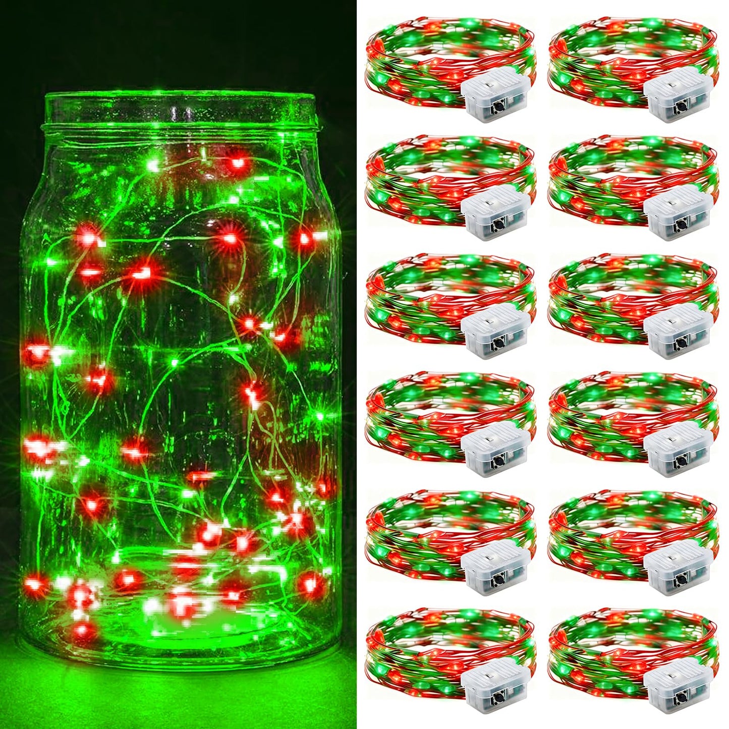 Aurora Glow Waterproof Fairy Lights 7ft Battery Operated for Patio Table Centerpiece and Outdoor Dining Setup