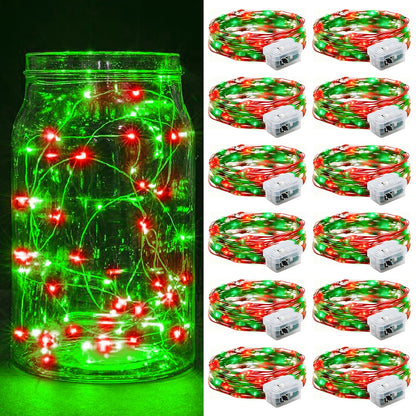 Aurora Glow Waterproof Fairy Lights 7ft Battery Operated for Patio Table Centerpiece and Outdoor Dining Setup