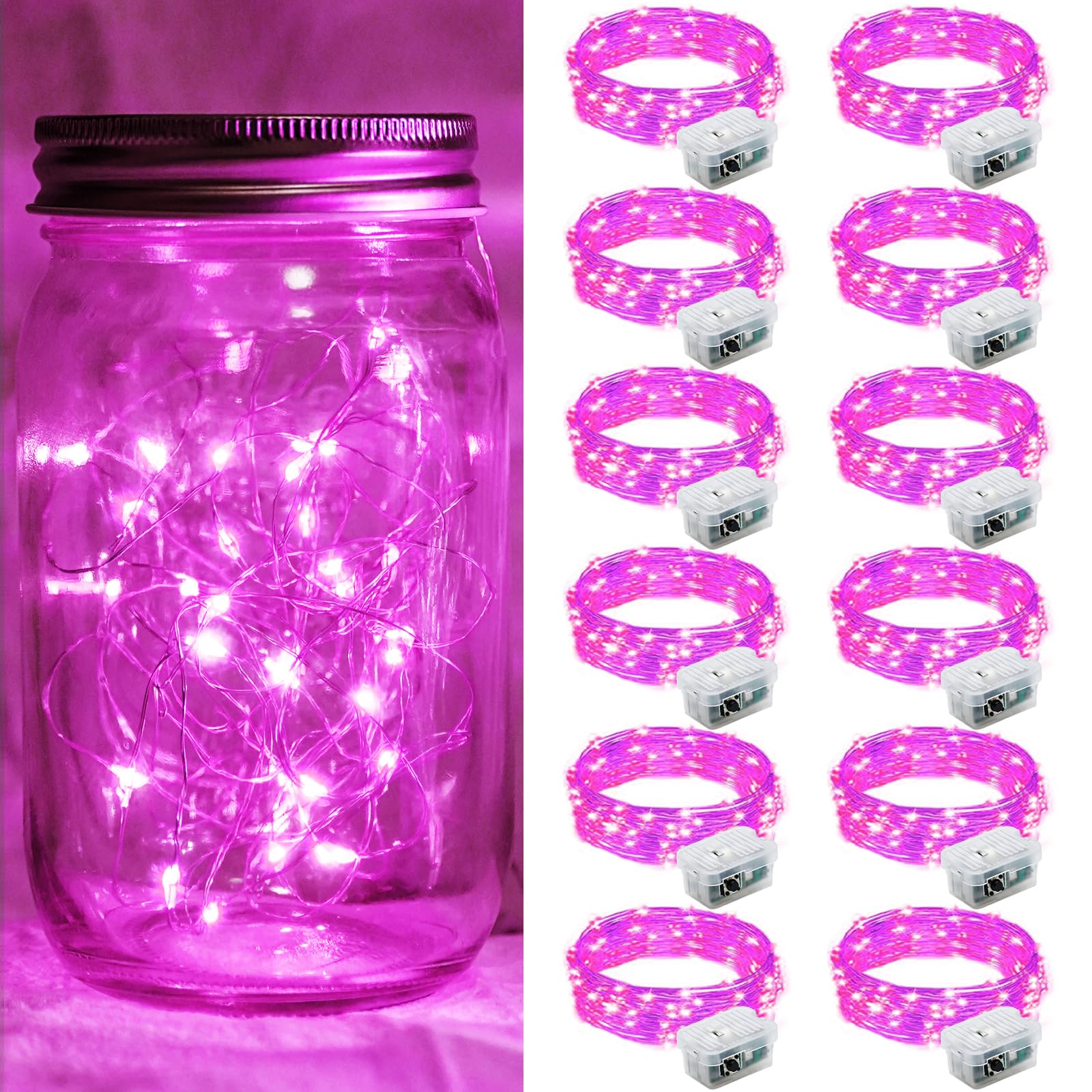 Aurora Glow Waterproof Fairy Lights 7ft Battery Operated for Patio Table Centerpiece and Outdoor Dining Setup