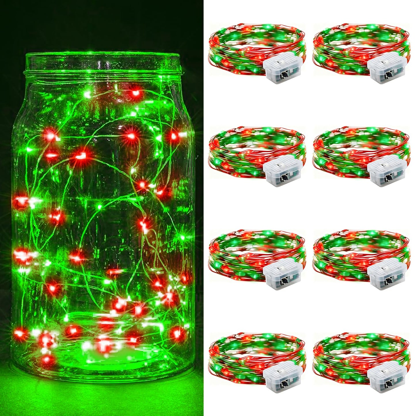 Aurora Glow Waterproof Fairy Lights 7ft Battery Operated for Patio Table Centerpiece and Outdoor Dining Setup