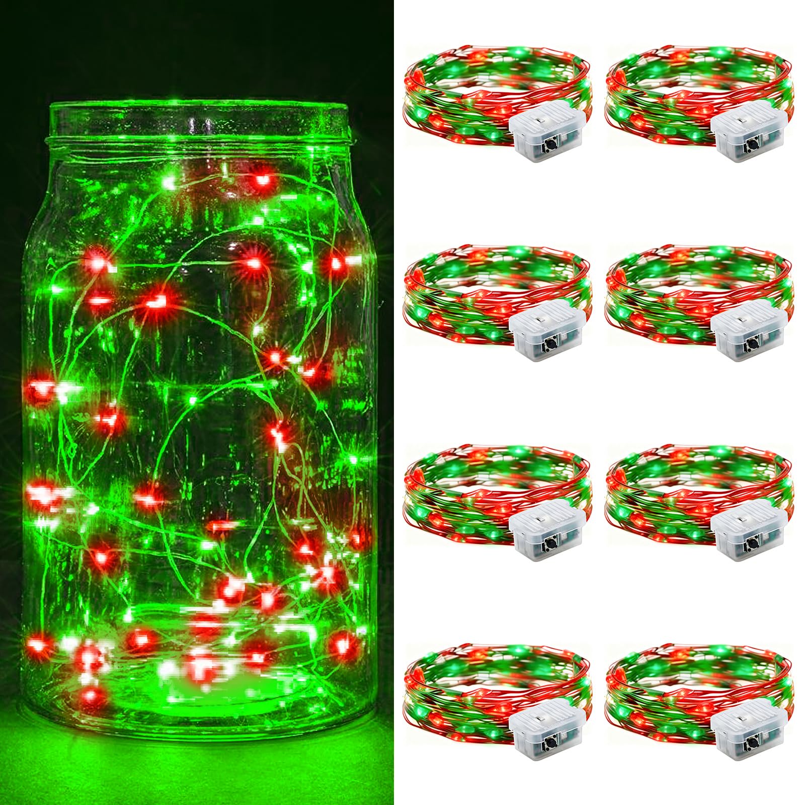 Aurora Glow Waterproof Fairy Lights 7ft Battery Operated for Patio Table Centerpiece and Outdoor Dining Setup