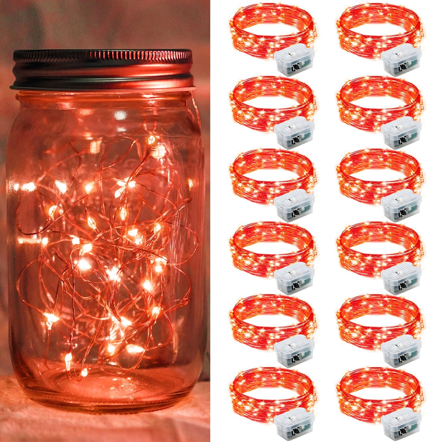 Aurora Glow Waterproof Fairy Lights 7ft Battery Operated for Patio Table Centerpiece and Outdoor Dining Setup