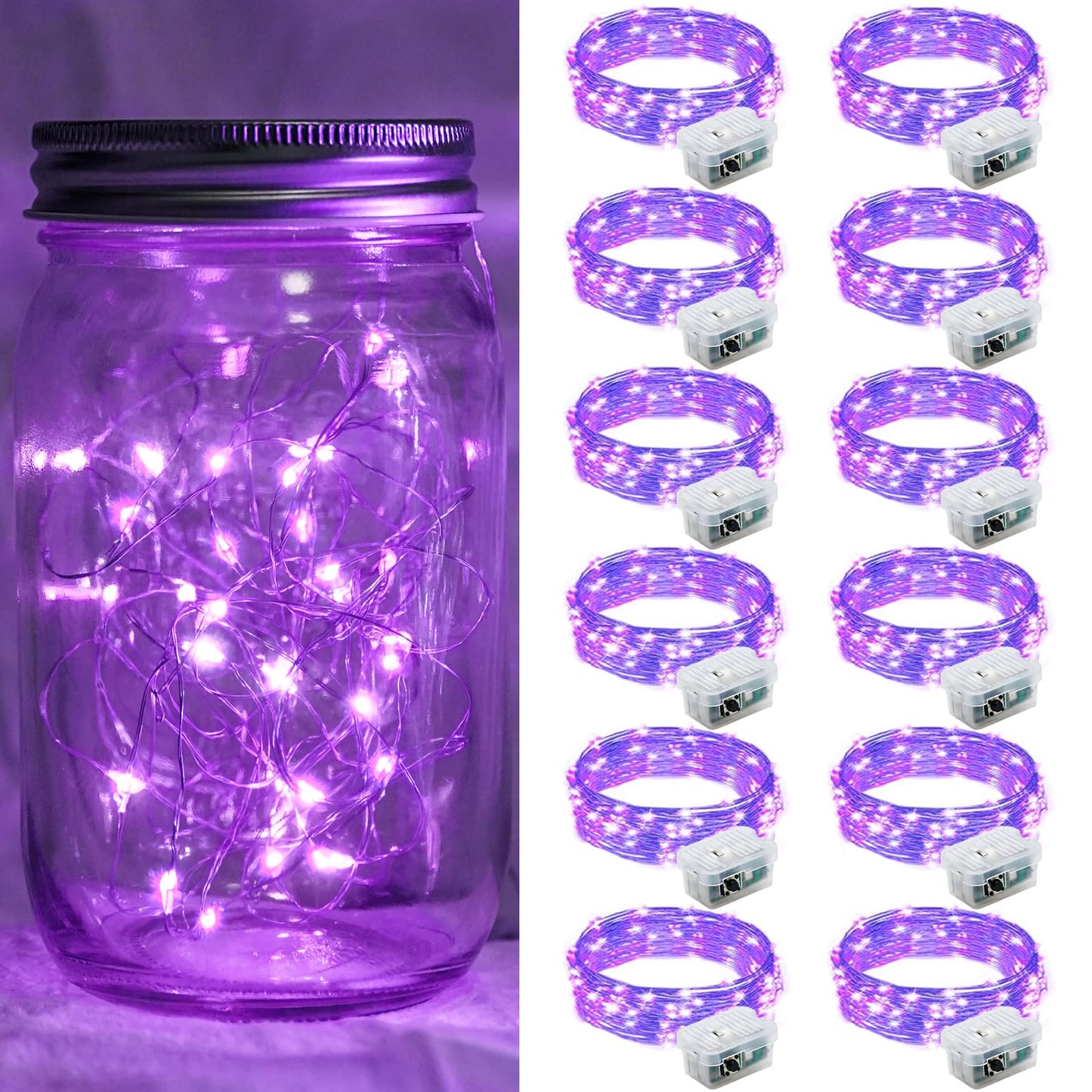 Aurora Glow Waterproof Fairy Lights 7ft Battery Operated for Patio Table Centerpiece and Outdoor Dining Setup